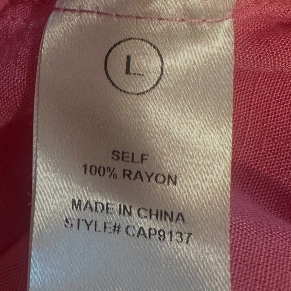 Canvas Wide Leg Pant Size Large Pink Elastic Waist Adjustable Drawstring Flowy - Picture 4 of 10